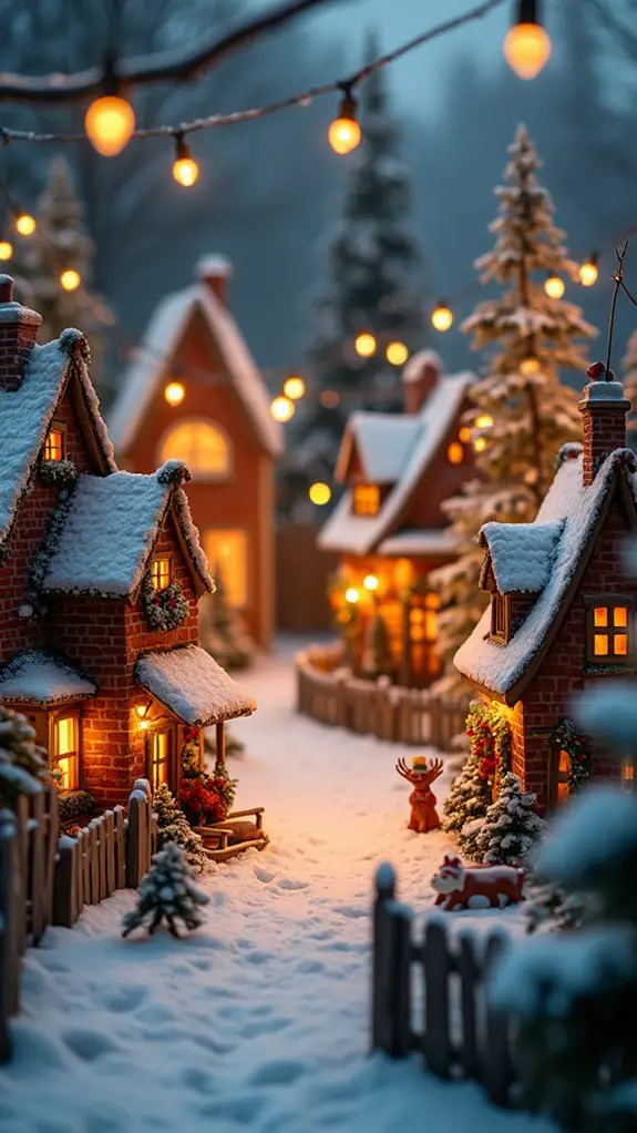 magical illuminated village scene