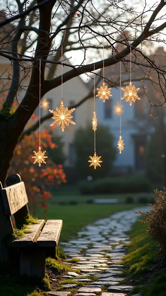 magical twinkling snowflakes display