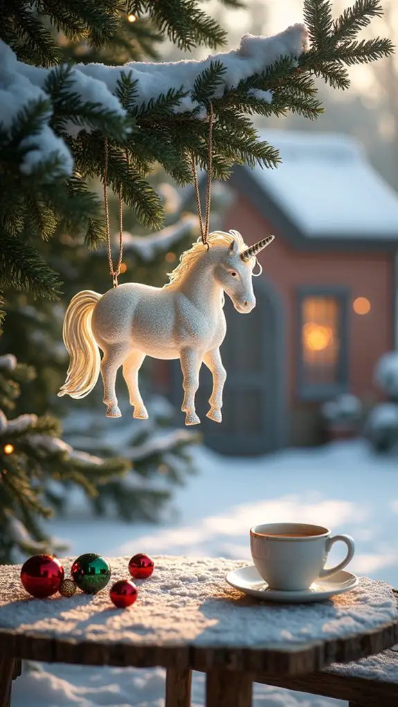 magical unicorn holiday ornaments