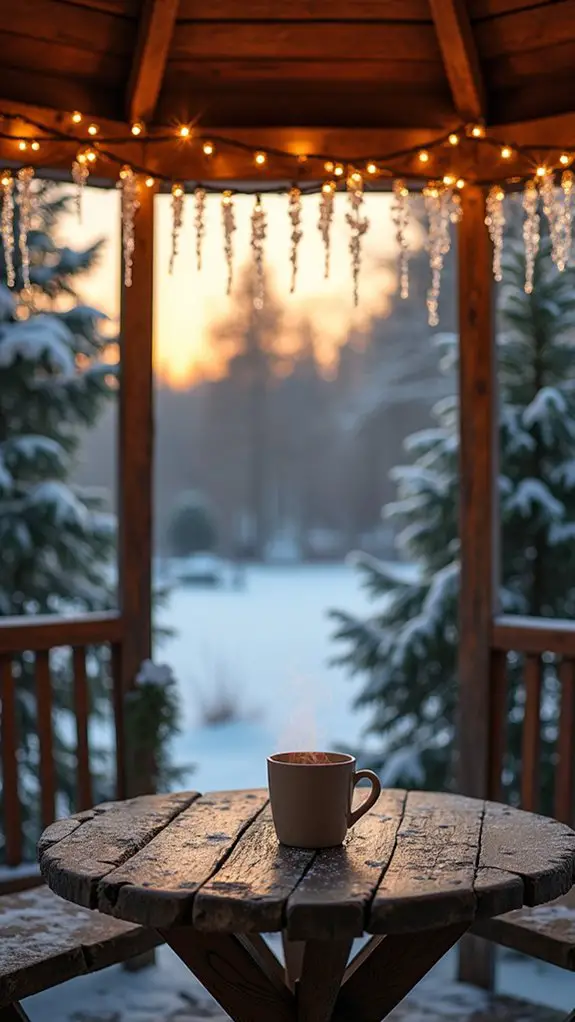 magical winter gazebo lights