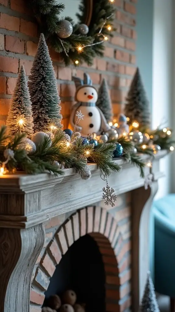 magical winter mantle decor