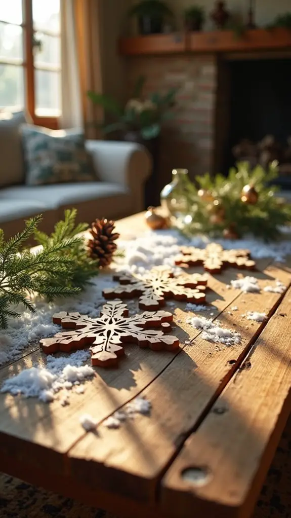 magical wooden snowflake decor