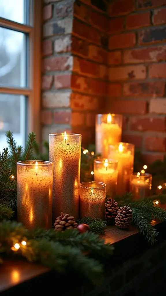 mercury glass candle arrangement