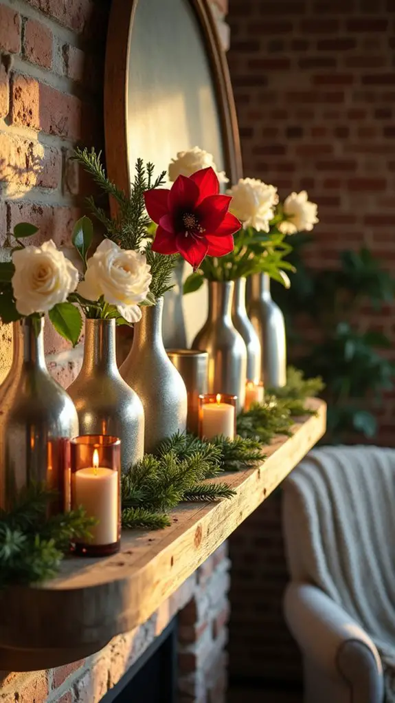 mercury glass floral centerpiece