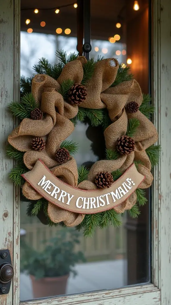 merry christmas burlap wreath