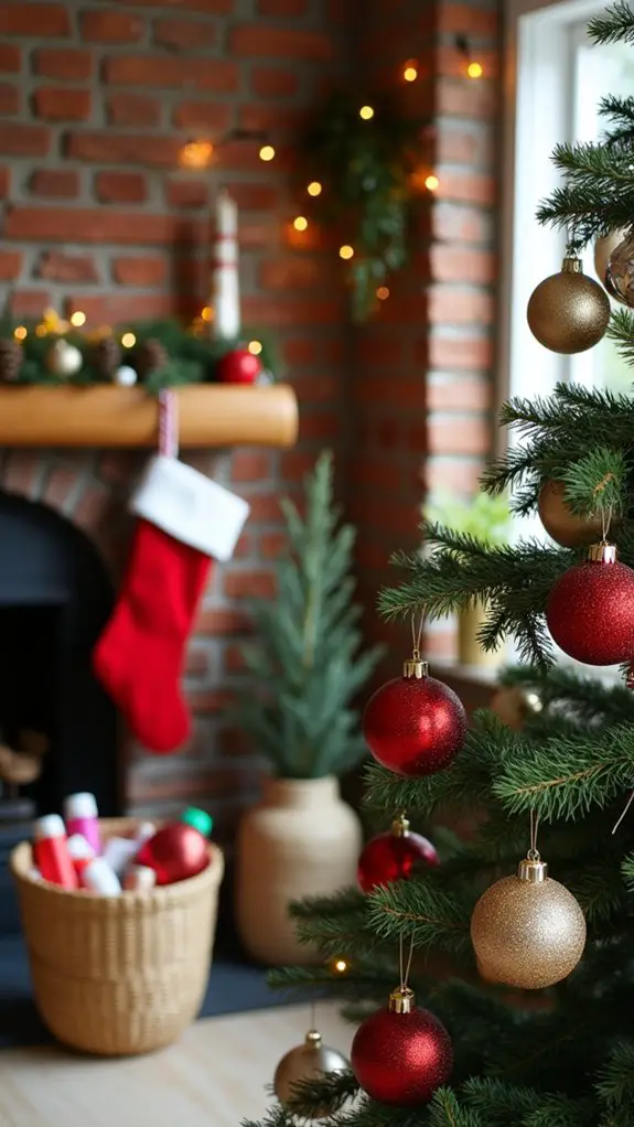 messy holiday ornament crafting