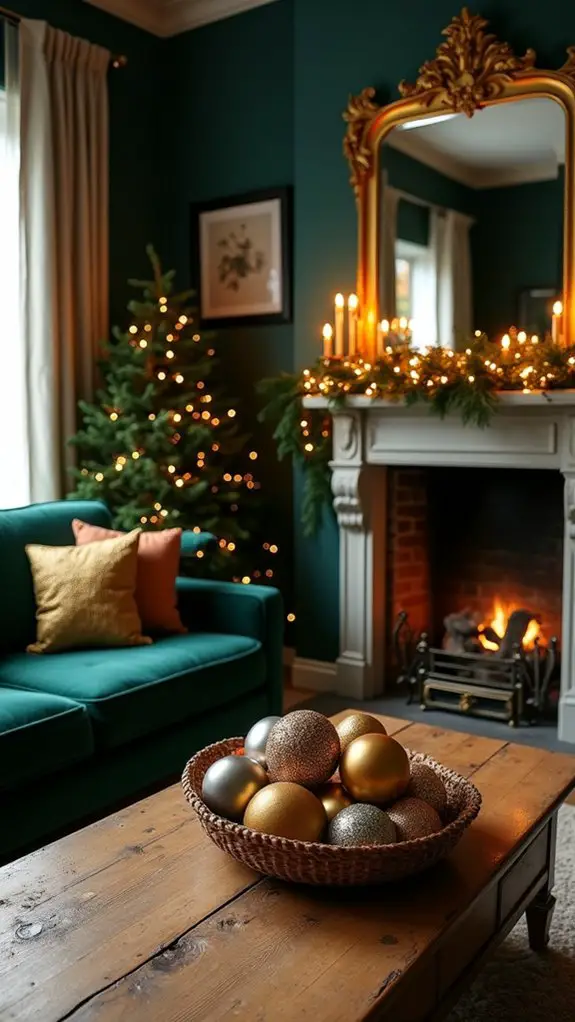 metallic accents enhance decor