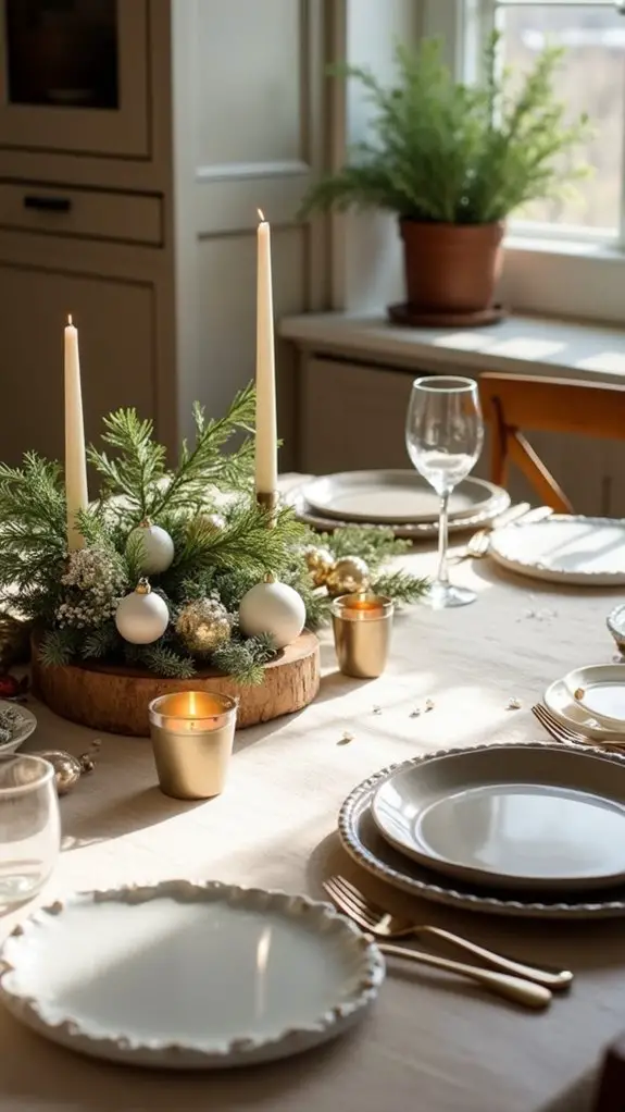 metallic accents enhance decor