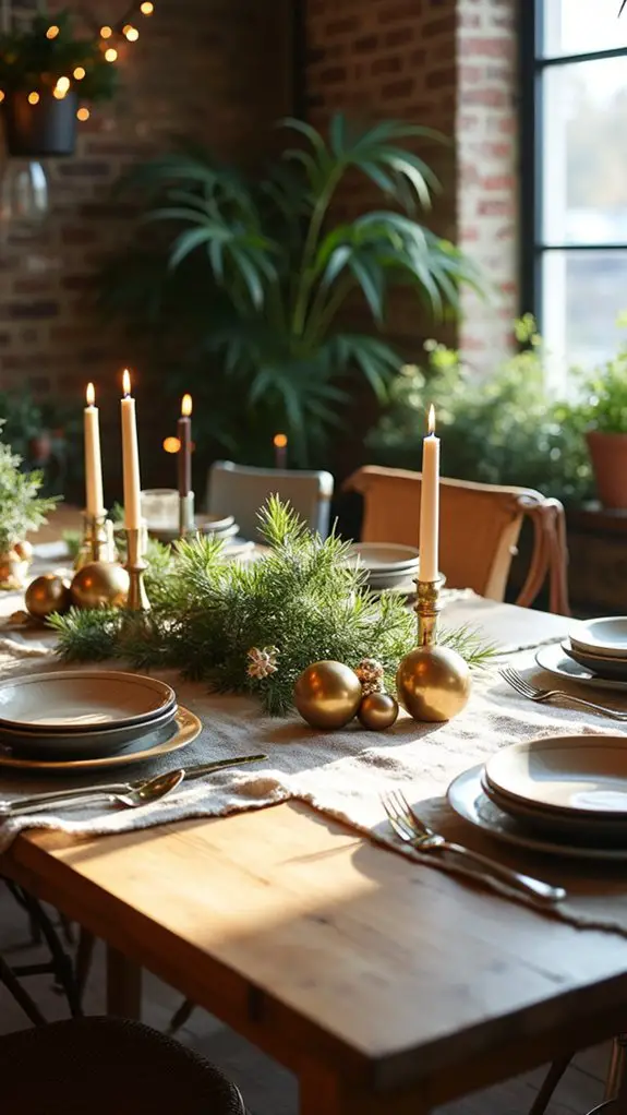 metallic accents enhance decor