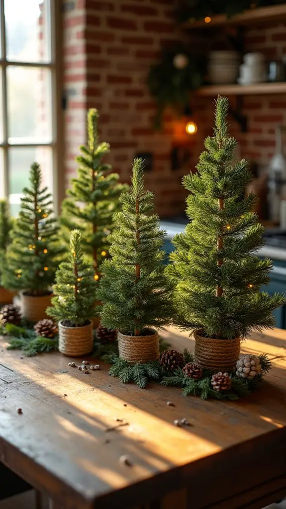 miniature trees enhance decor