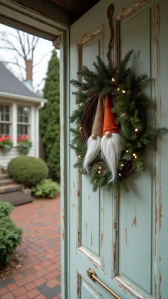 minimalist holiday gnome wreaths