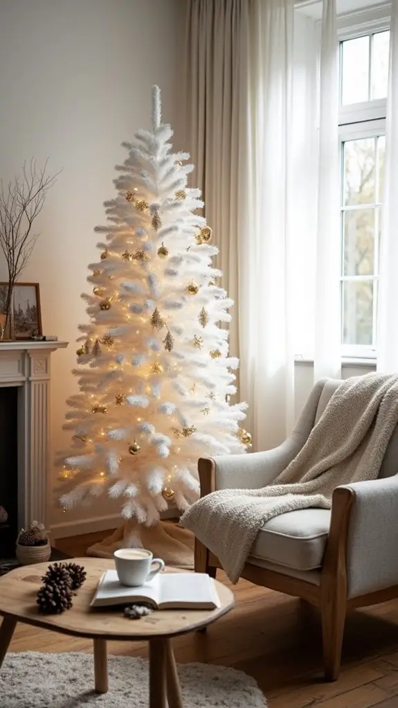 minimalist white and gold