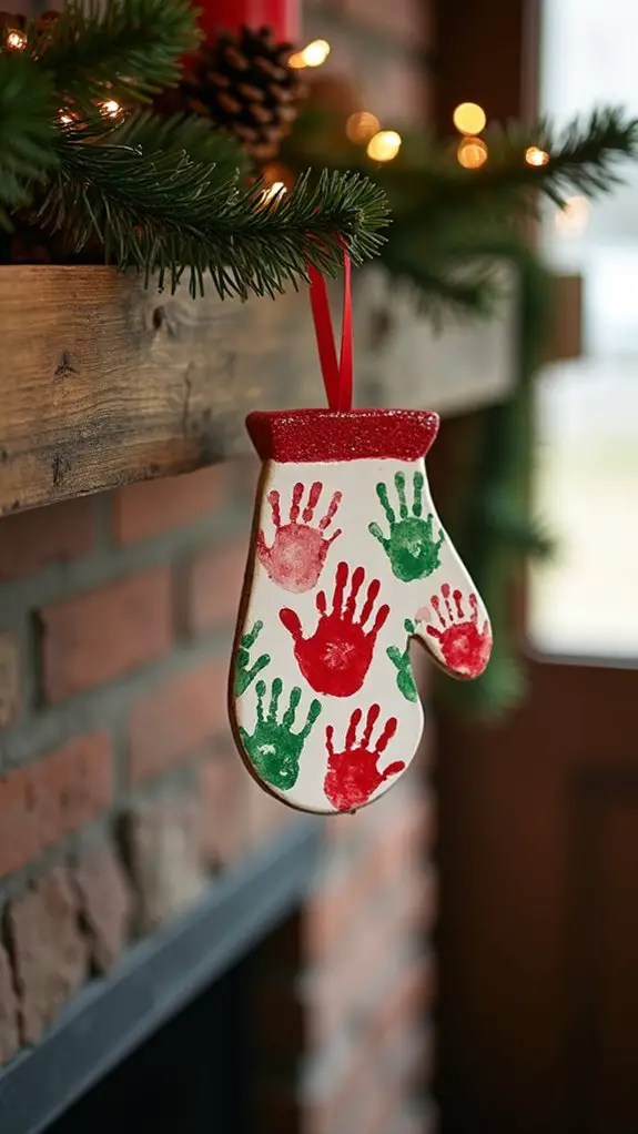 mitten handprint ornament craft