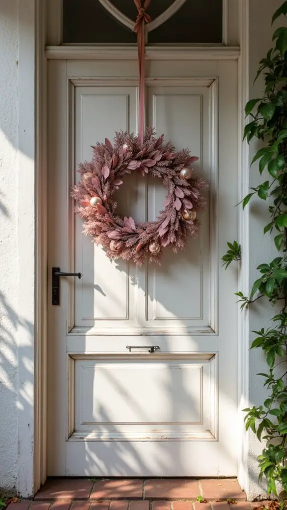 modern elegant pink wreath