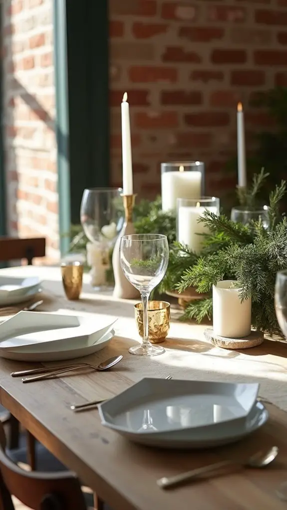 modern geometric christmas table