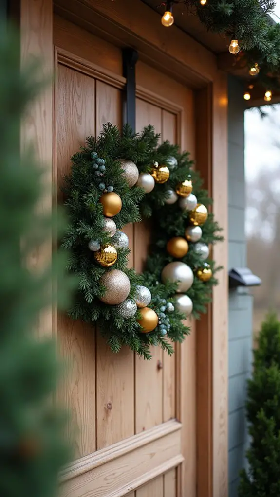 modern geometric holiday wreath