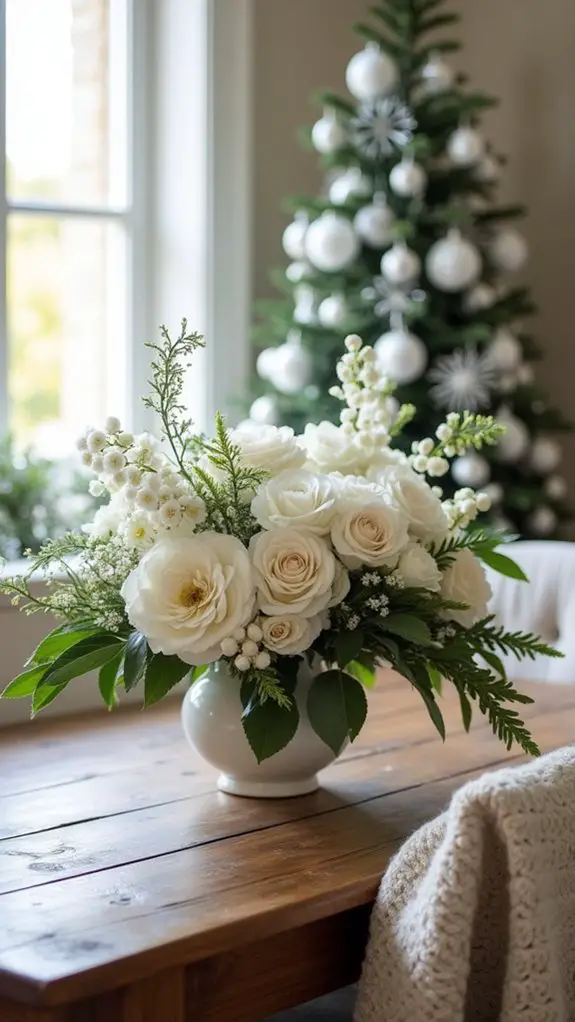 monochromatic christmas floral elegance