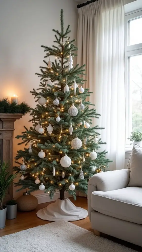 monochromatic christmas tree elegance