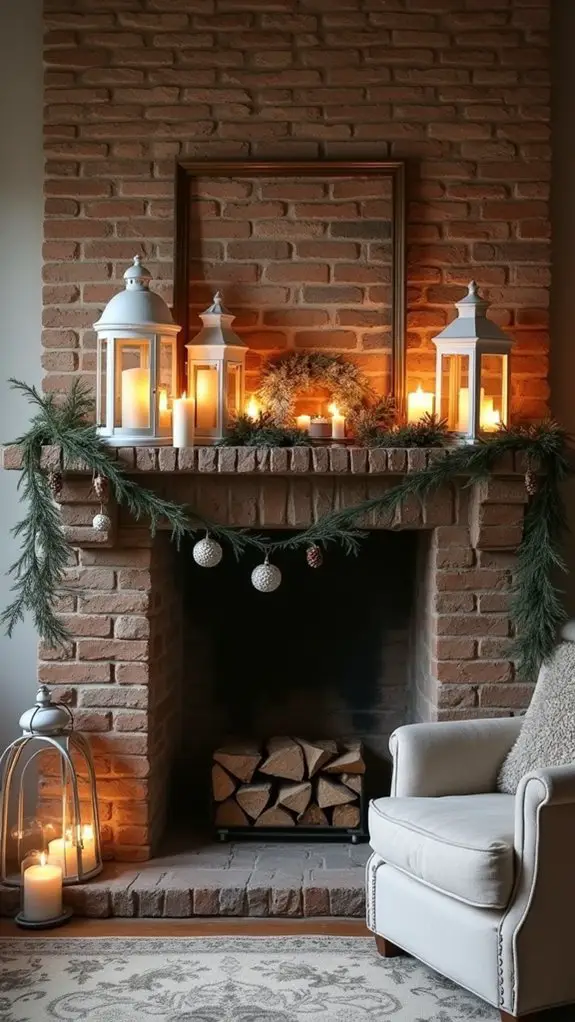 monochromatic holiday lantern decor