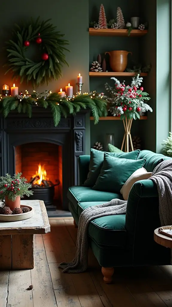 moody jewel toned holiday decor