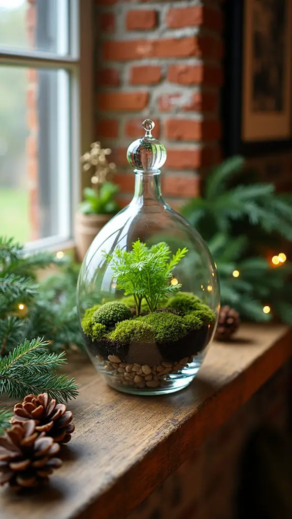moss filled glass terrarium project
