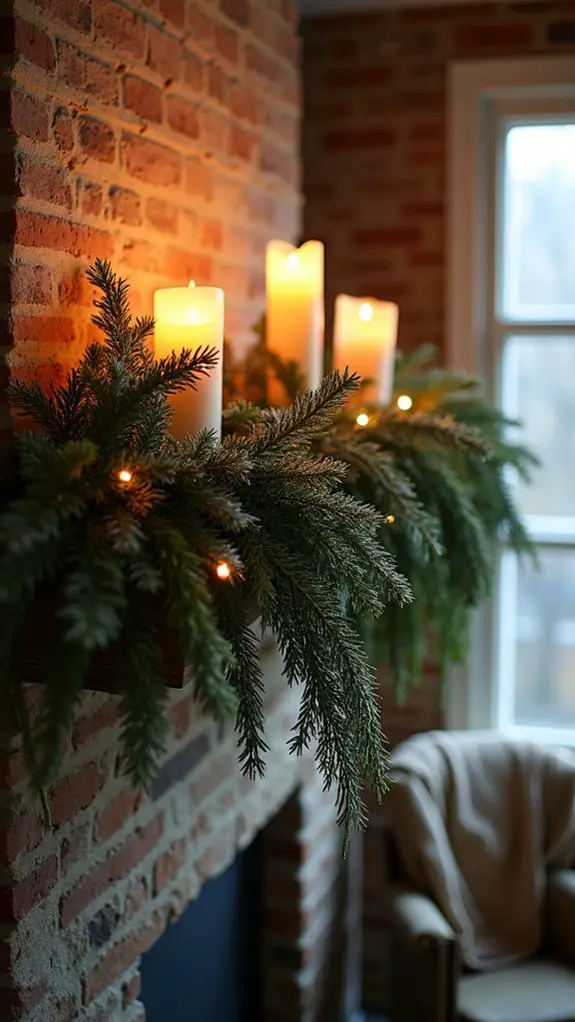 natural candlelit holiday decor