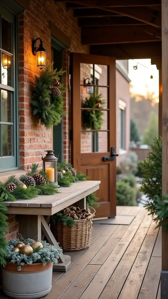 natural decor with pinecones