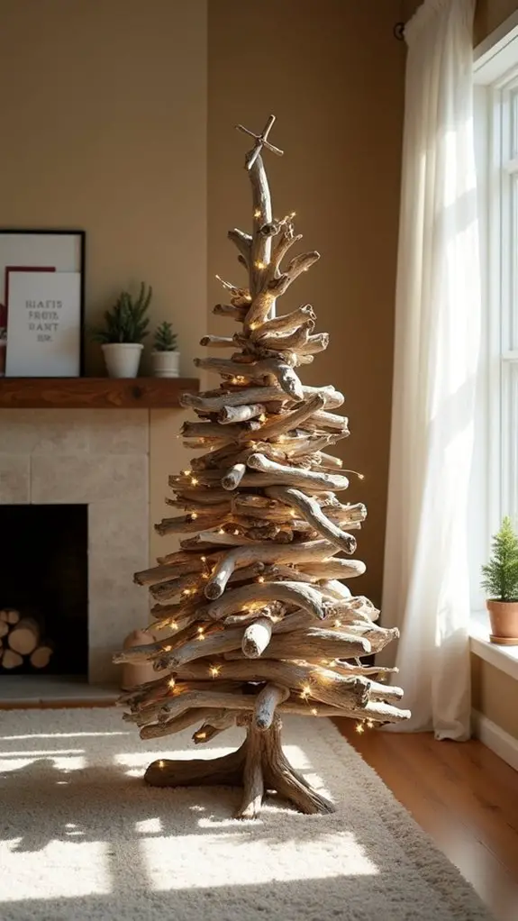 natural driftwood holiday decor