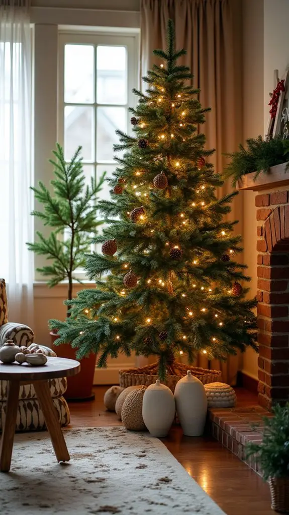 natural greenery and pinecones