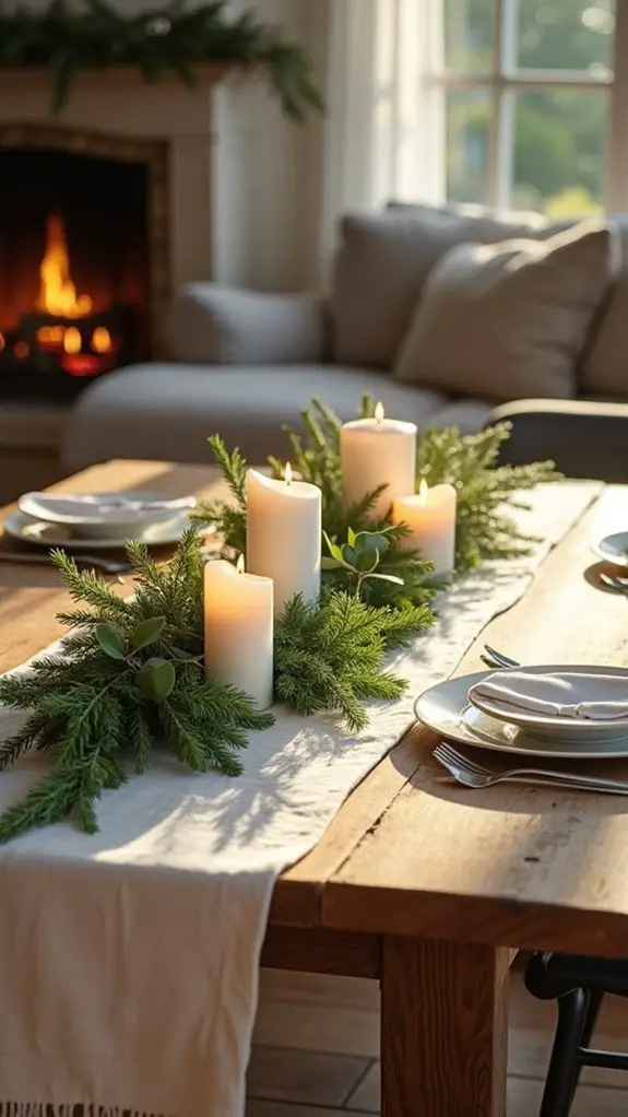 natural greenery table decor