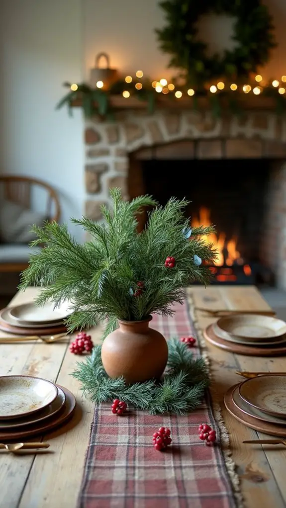 natural greenery table decor