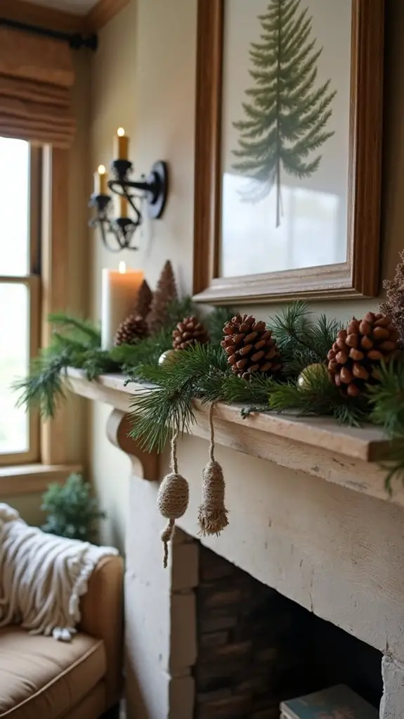 natural winter decor arrangement