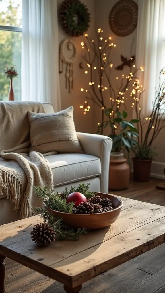 natural wooden decor accents