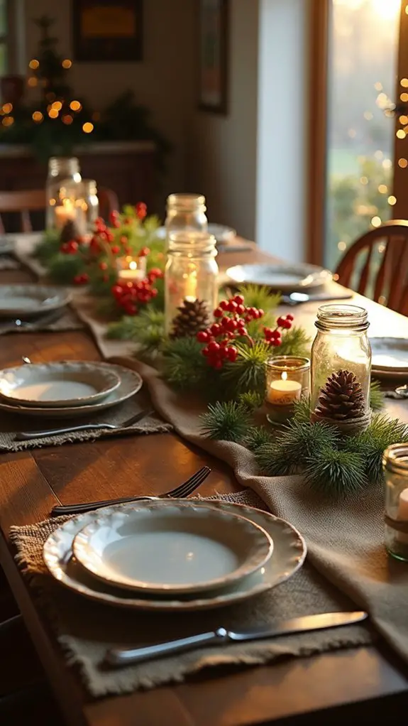 nature inspired holiday table settings