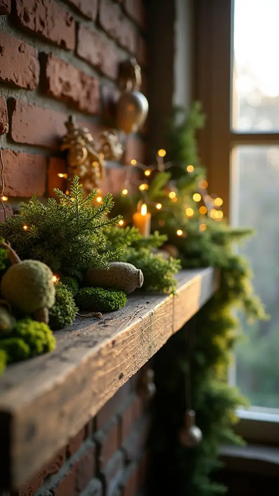 nature inspired mantle decor accents