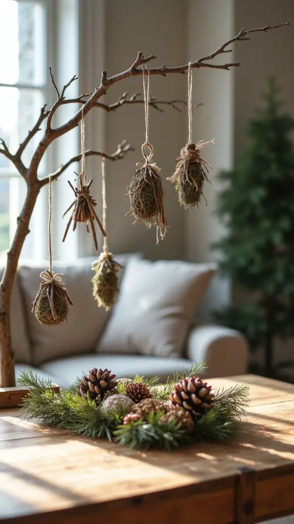 nature inspired rustic ornaments