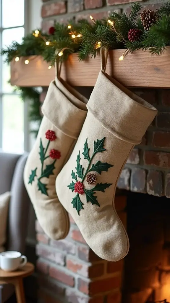 nature inspired rustic stockings