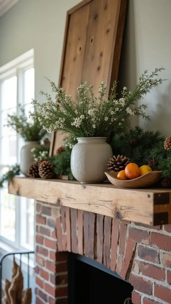 nature inspired wooden centerpieces