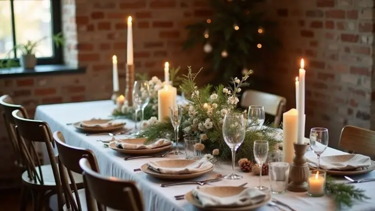 neutral christmas table decor