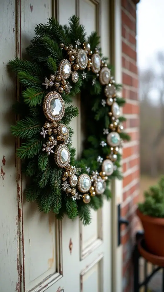 nostalgic brooch wreath decor