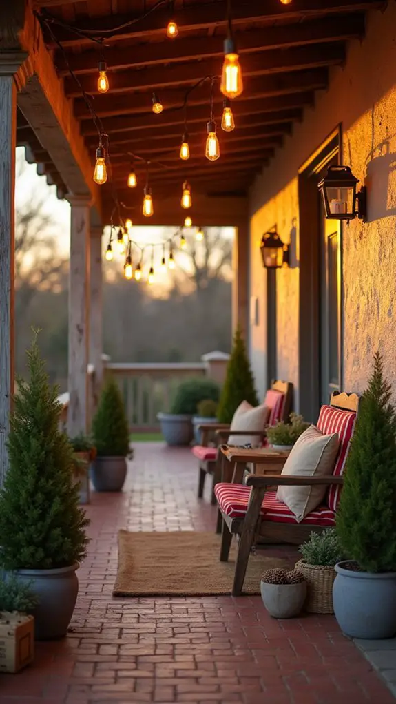 nostalgic festive porch lighting