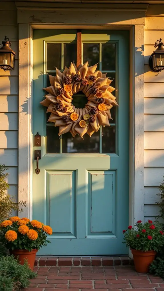 nostalgic rustic burlap wreath