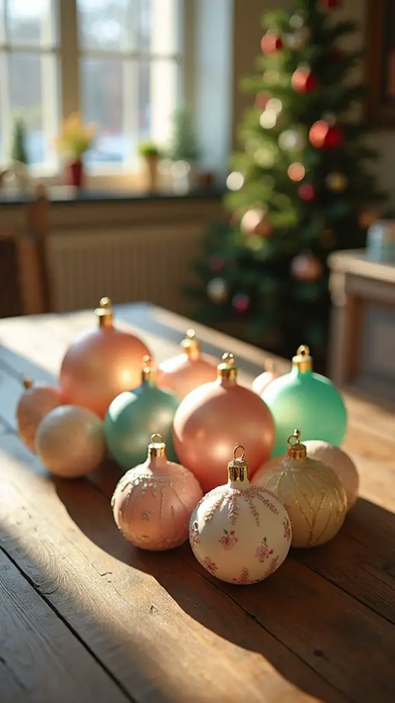 nostalgic vintage pastel ornaments