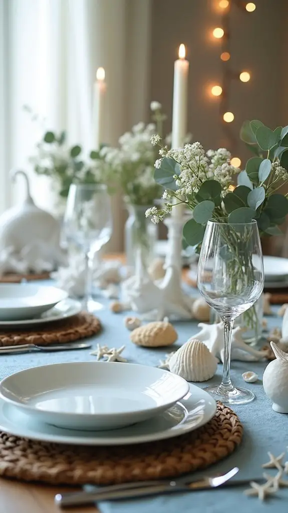 ocean blue holiday table
