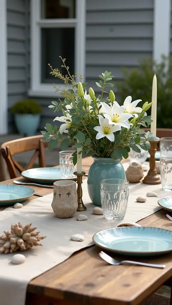 ocean inspired holiday table setting