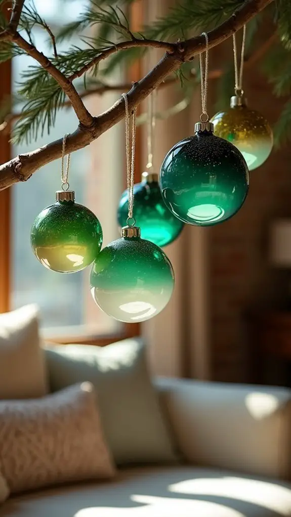 ombre glass ornaments elegance