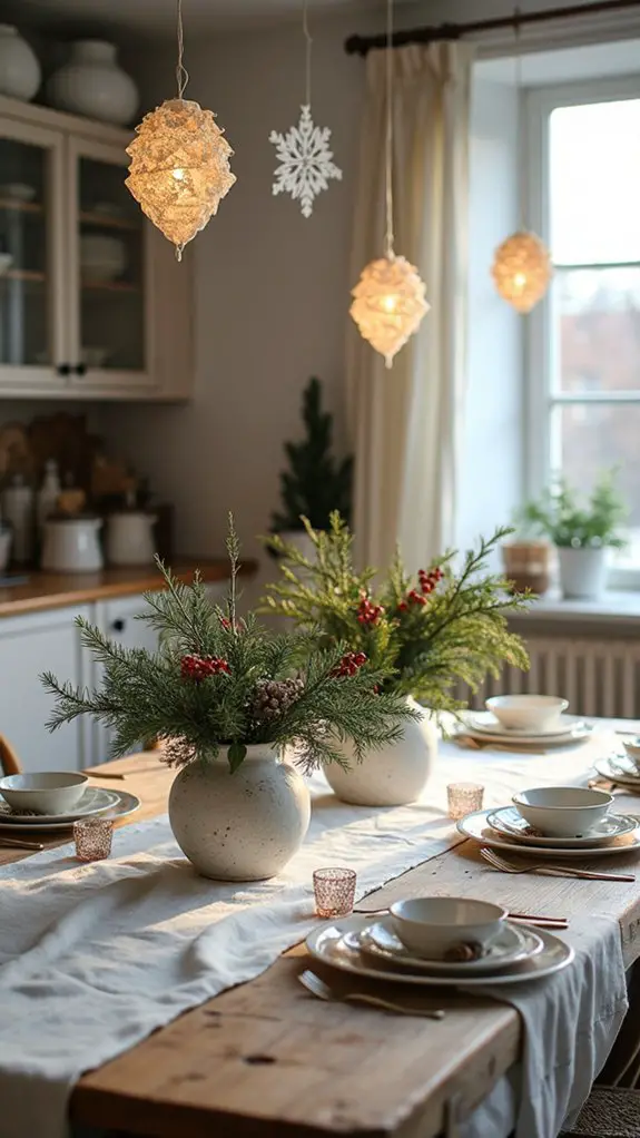 paper snowflakes and stars