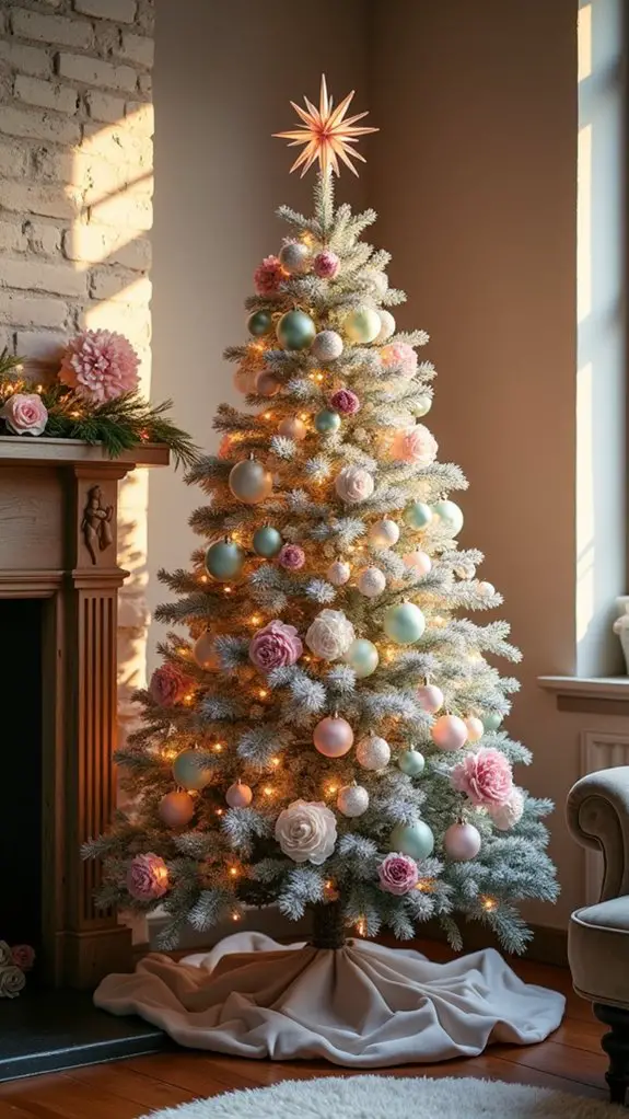 pastel floral christmas tree