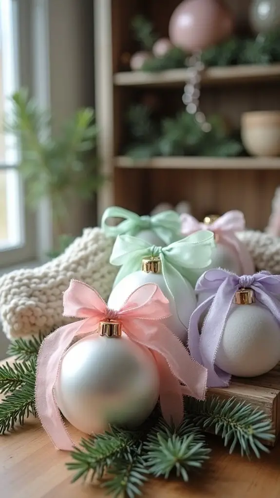 pastel ribbons enhance decor