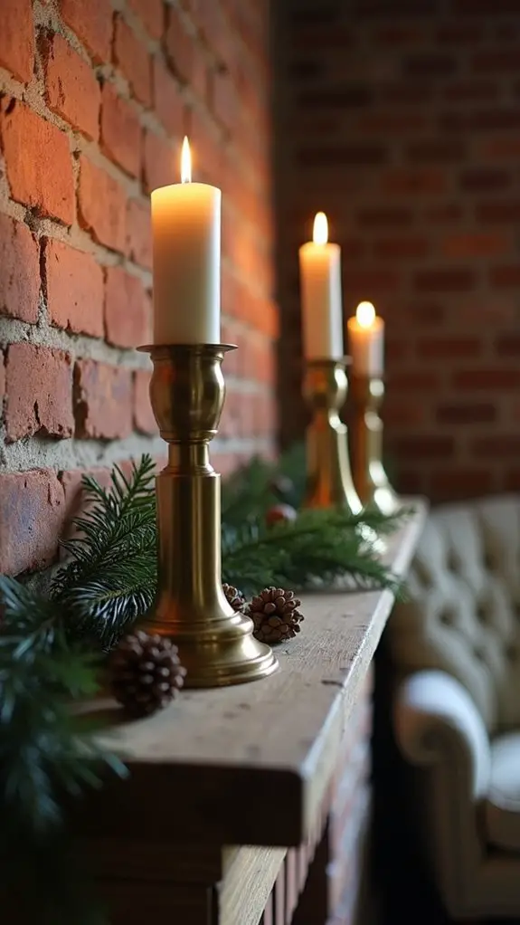 patinaed brass candlesticks charm